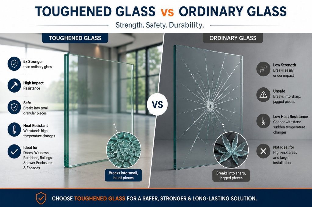 Toughened Glass vs Ordinary Glass for Office Partitions